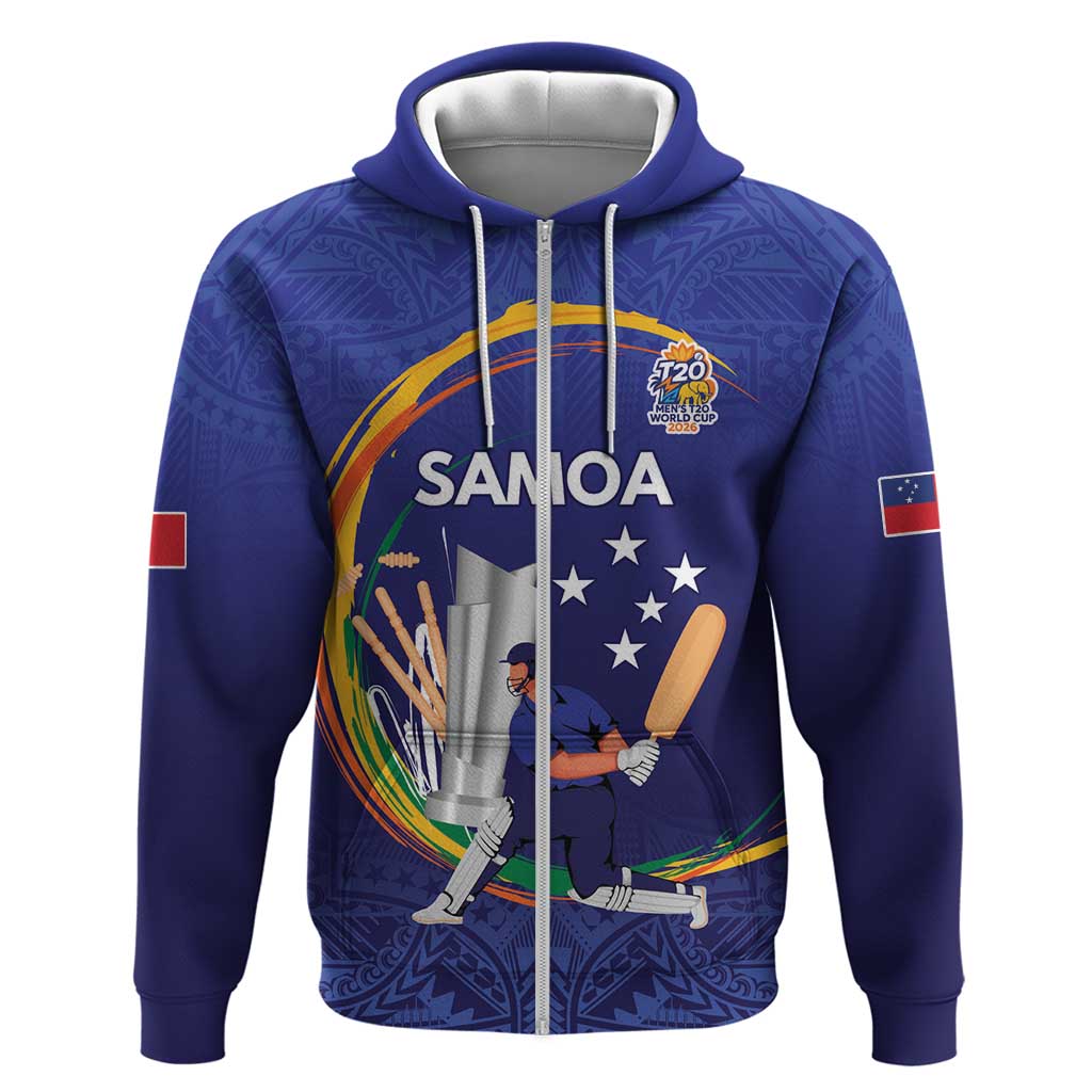 Custom Cricket Samoa East Asia-Pacific Zip Hoodie Samoa Storming the Limits - Wonder Print Shop