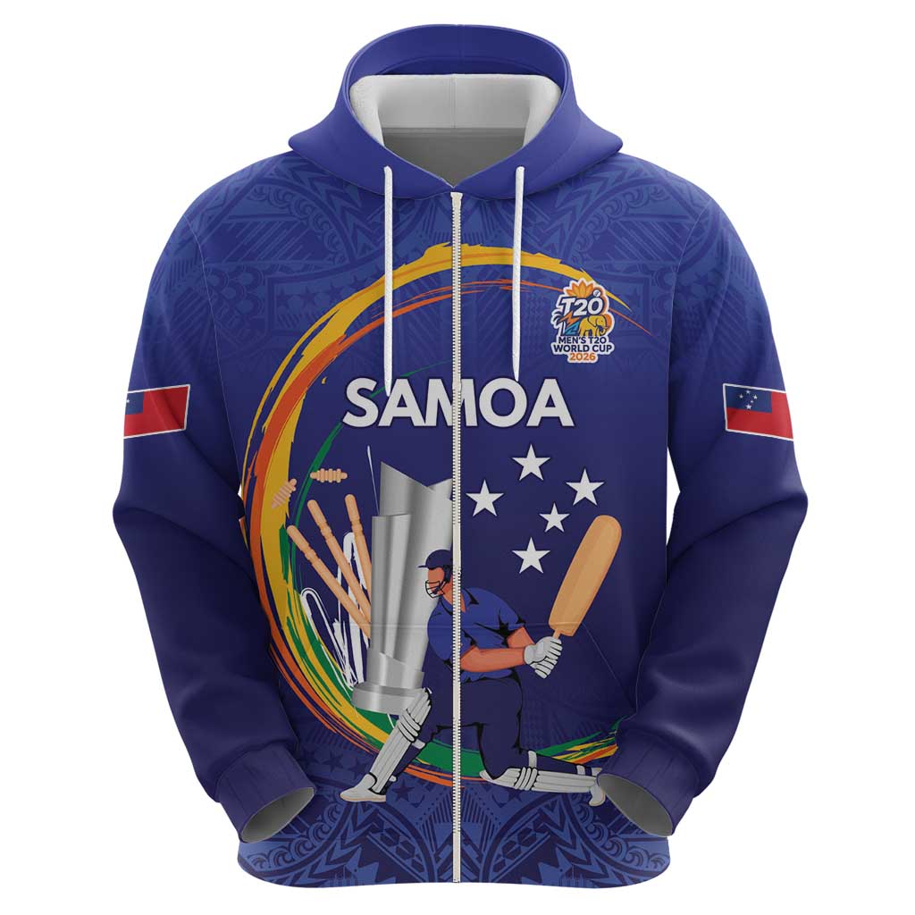Custom Cricket Samoa East Asia-Pacific Zip Hoodie Samoa Storming the Limits - Wonder Print Shop