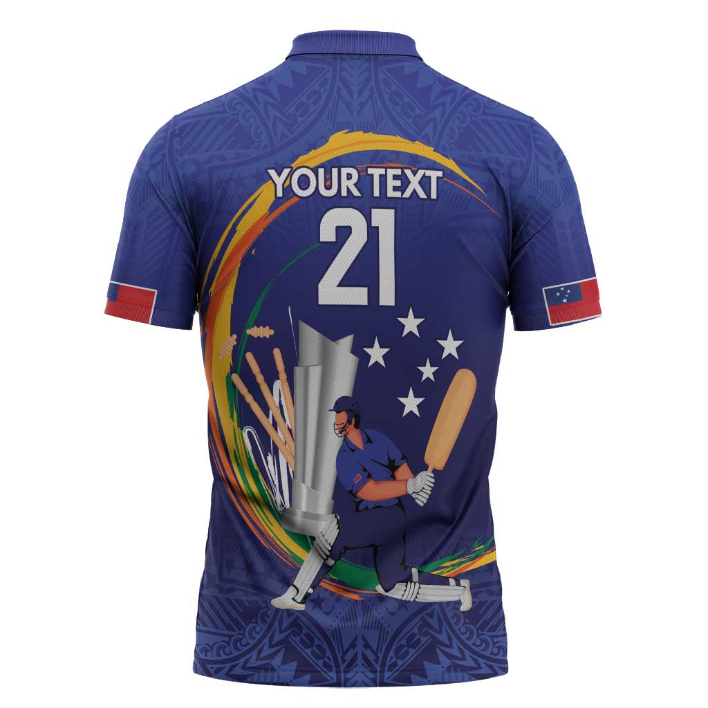 Custom Cricket Samoa East Asia-Pacific Zipper Polo Shirt Samoa Storming the Limits - Wonder Print Shop