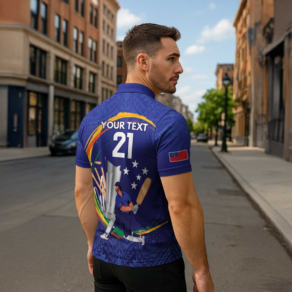 Custom Cricket Samoa East Asia-Pacific Zipper Polo Shirt Samoa Storming the Limits - Wonder Print Shop