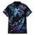 Polynesia Ribbon Butterflies Kid Hawaiian Shirt Silver Fern Breast Cancer With Papua Shell Pattern - Wonder Print Shop
