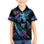 Polynesia Ribbon Butterflies Kid Hawaiian Shirt Silver Fern Breast Cancer With Papua Shell Pattern - Wonder Print Shop