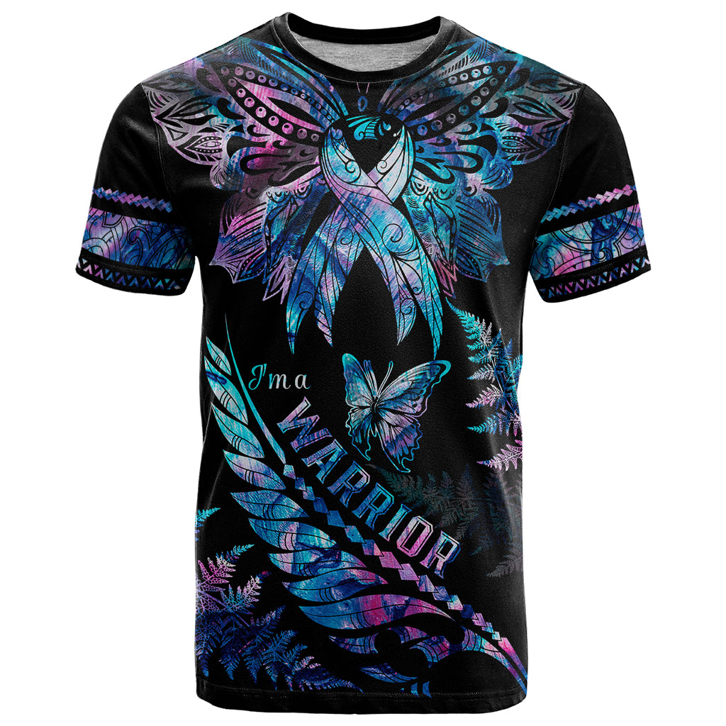 Polynesia Ribbon Butterflies T Shirt Silver Fern Breast Cancer With Papua Shell Pattern - Wonder Print Shop