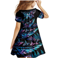 Personalised Polynesia Ribbon Butterflies Family Matching Mermaid Dress and Hawaiian Shirt Silver Fern Breast Cancer With Papua Shell Pattern LT9 - Wonder Print Shop