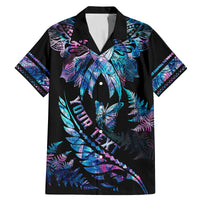 Personalised Polynesia Ribbon Butterflies Family Matching Mermaid Dress and Hawaiian Shirt Silver Fern Breast Cancer With Papua Shell Pattern LT9 - Wonder Print Shop