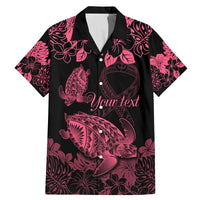 Personalised Polynesian Turtle Ribbon Family Matching Mermaid Dress and Hawaiian Shirt Think Pink Breast Cancer With Pacific Hibiscus LT9 - Wonder Print Shop