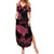Personalised Polynesian Turtle Ribbon Summer Maxi Dress Think Pink Breast Cancer With Pacific Hibiscus - Wonder Print Shop