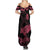 Personalised Polynesian Turtle Ribbon Summer Maxi Dress Think Pink Breast Cancer With Pacific Hibiscus - Wonder Print Shop