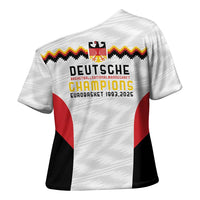 Germany Basketball History Champion Cross Shoulder Shirt Deutschland Black Red Gold Victory - Wonder Print Shop
