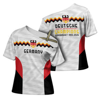 Germany Basketball History Champion Cross Shoulder Shirt Deutschland Black Red Gold Victory - Wonder Print Shop