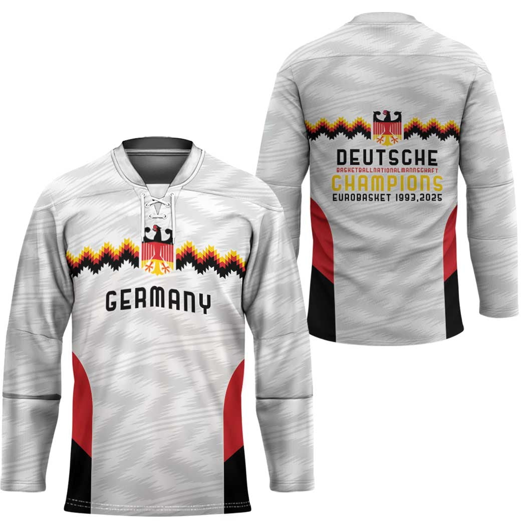 Germany Basketball History Champion Hockey Jersey Deutschland Black Red Gold Victory - Wonder Print Shop
