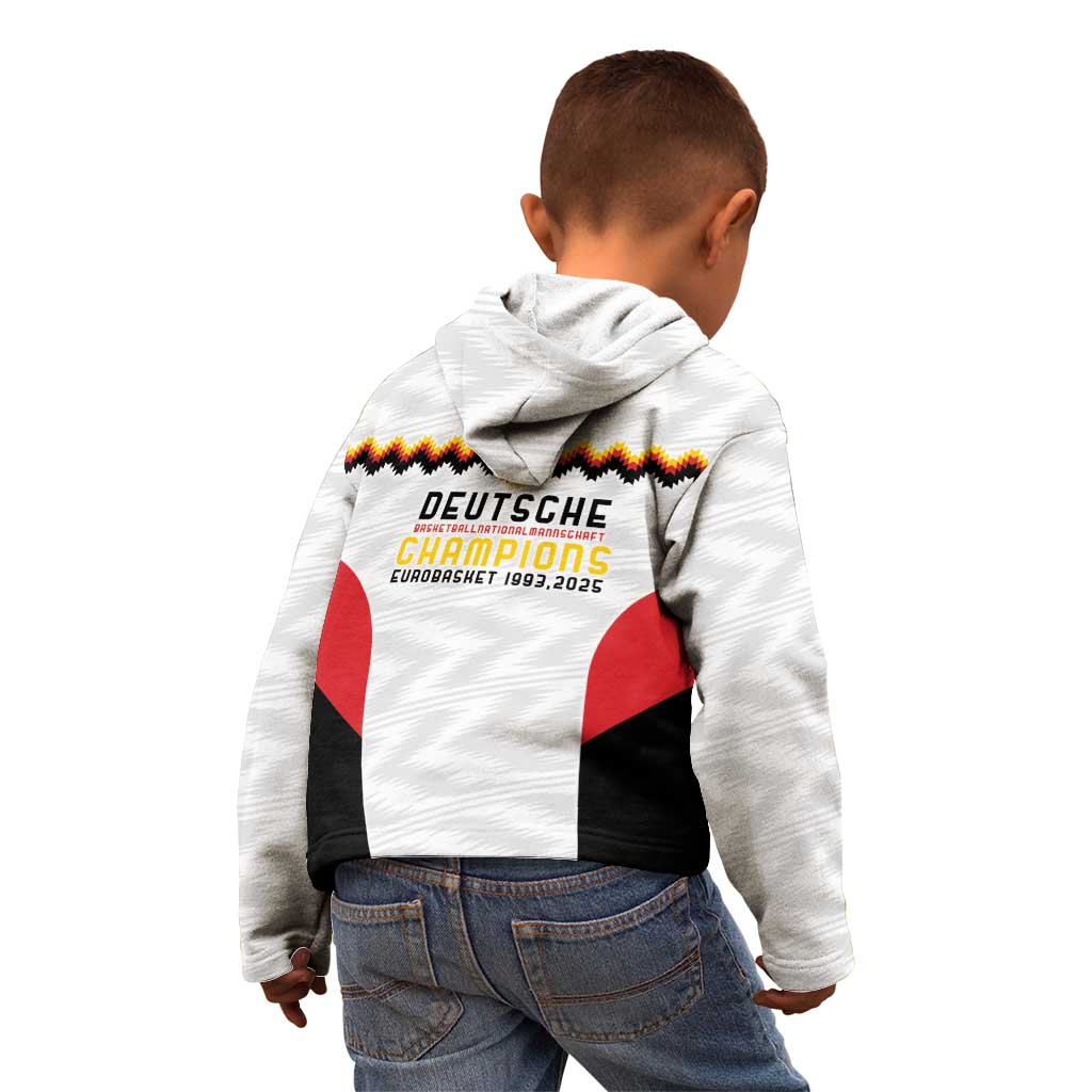 Germany Basketball History Champion Kid Hoodie Deutschland Black Red Gold Victory - Wonder Print Shop