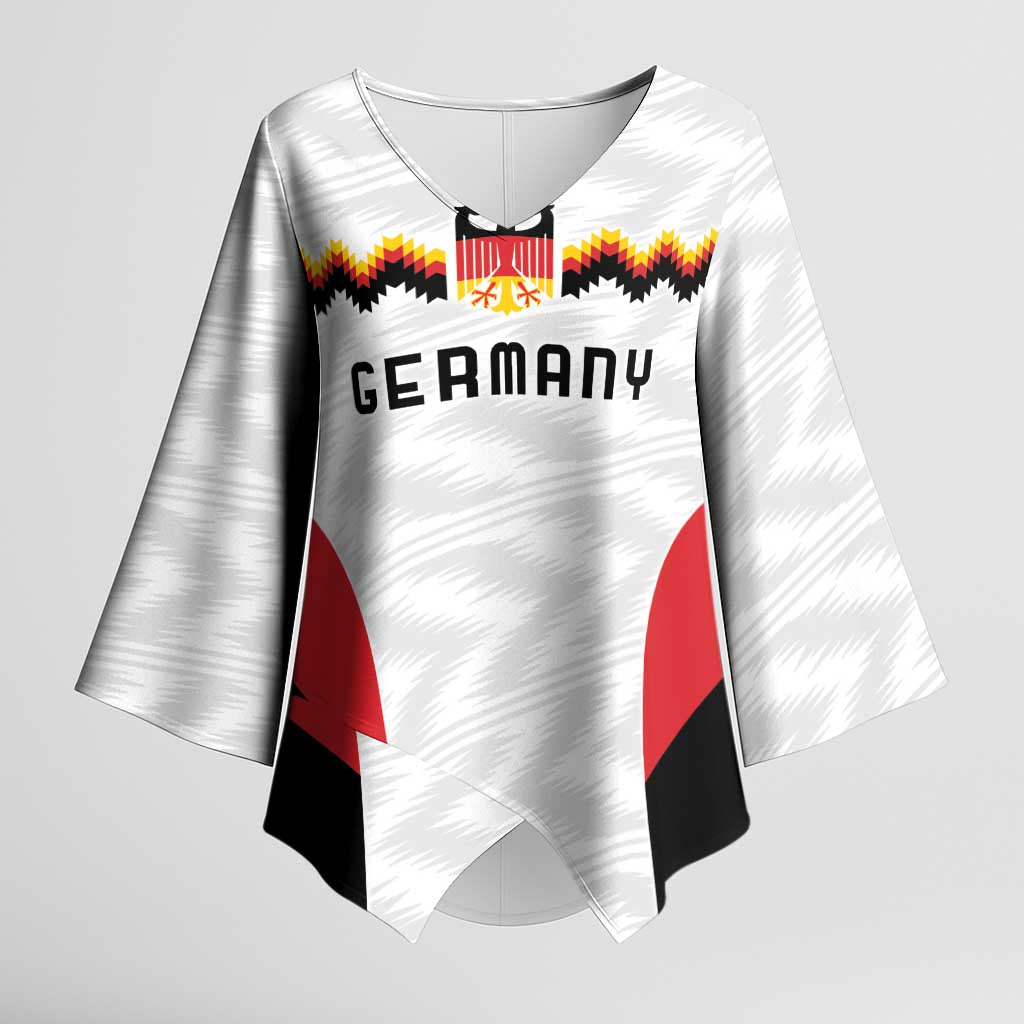 Germany Basketball History Champion Kimono Sleeve Blouse Deutschland Black Red Gold Victory - Wonder Print Shop