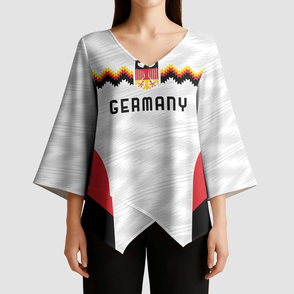 Germany Basketball History Champion Kimono Sleeve Blouse Deutschland Black Red Gold Victory - Wonder Print Shop