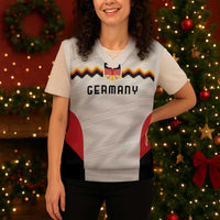 Germany Basketball History Champion Christmas Knitted V-Neck Vest Deutschland Black Red Gold Victory - Wonder Print Shop