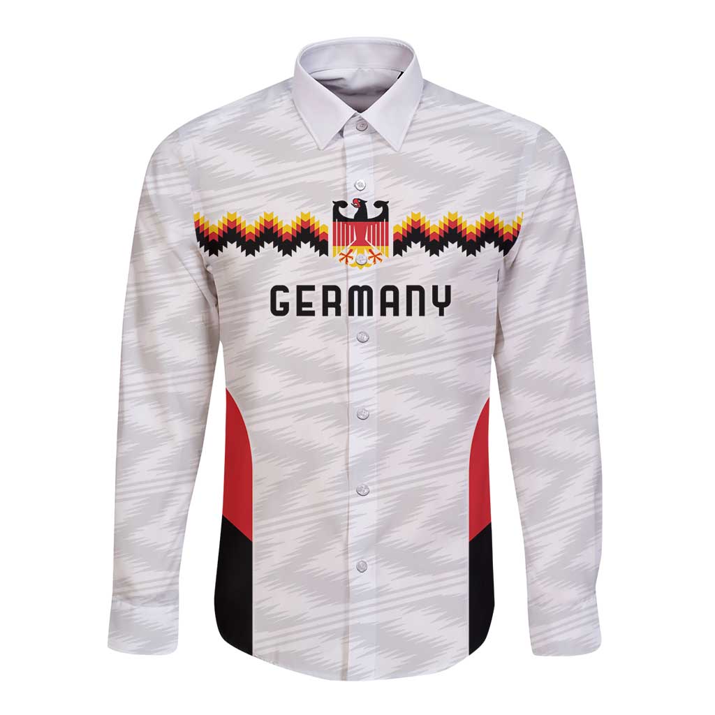 Germany Basketball History Champion Long Sleeve Button Shirt Deutschland Black Red Gold Victory - Wonder Print Shop