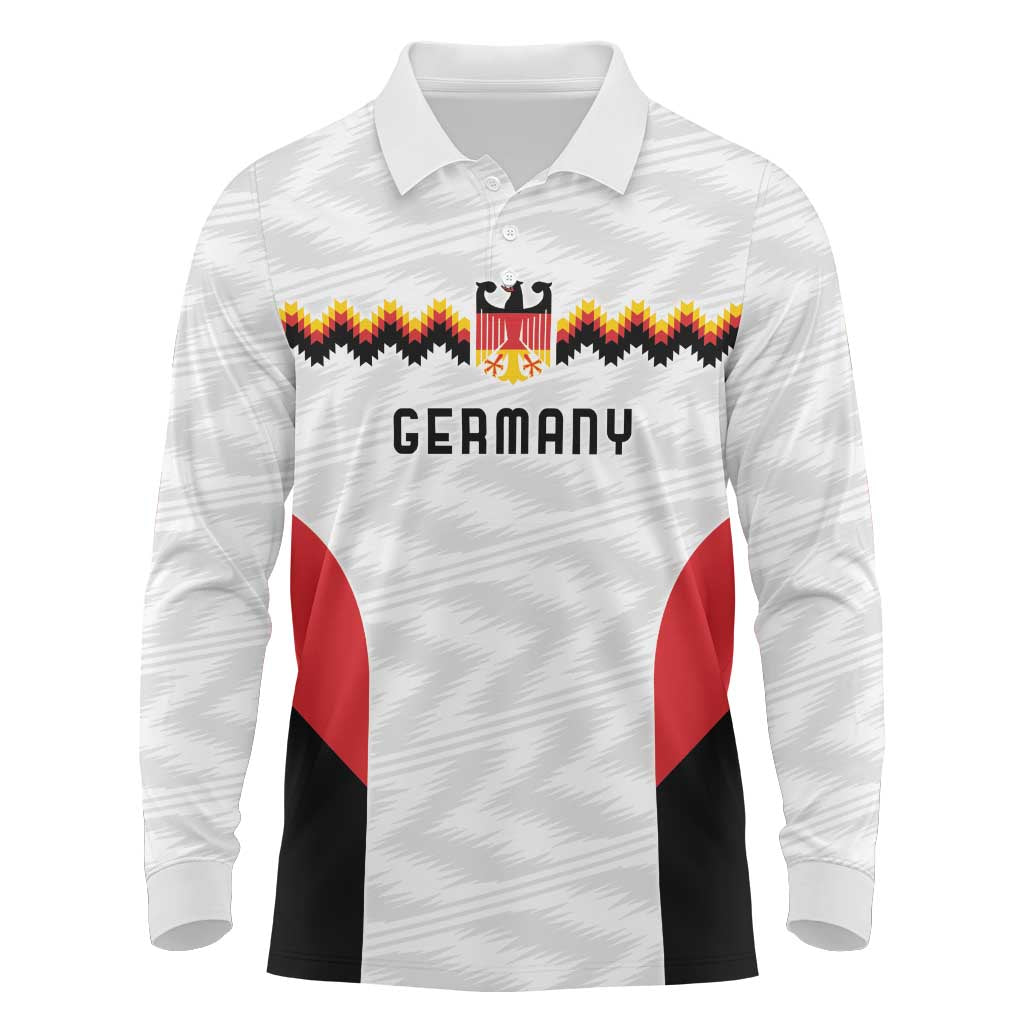 Germany Basketball History Champion Long Sleeve Polo Shirt Deutschland Black Red Gold Victory - Wonder Print Shop