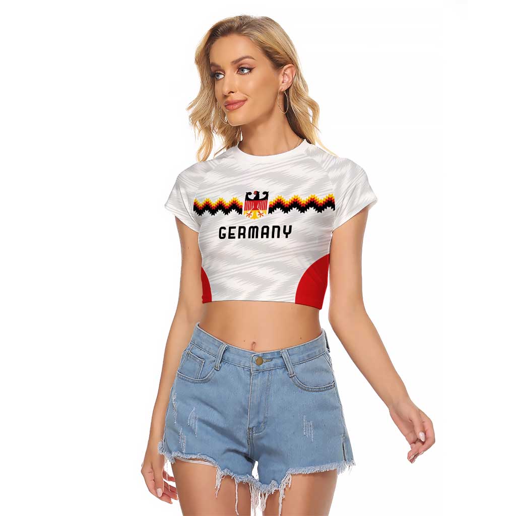 Germany Basketball History Champion Raglan Cropped T Shirt Deutschland Black Red Gold Victory - Wonder Print Shop