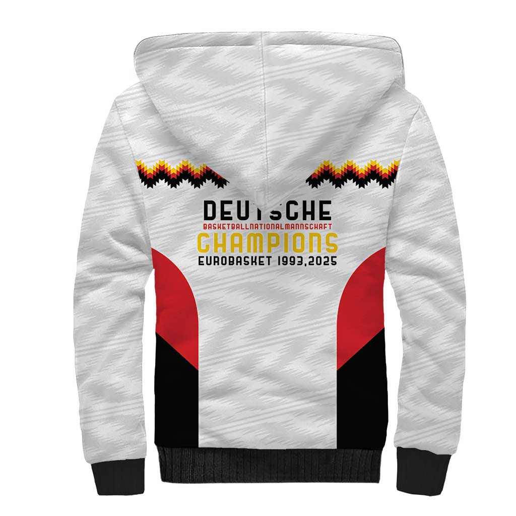 Germany Basketball History Champion Sherpa Hoodie Deutschland Black Red Gold Victory - Wonder Print Shop