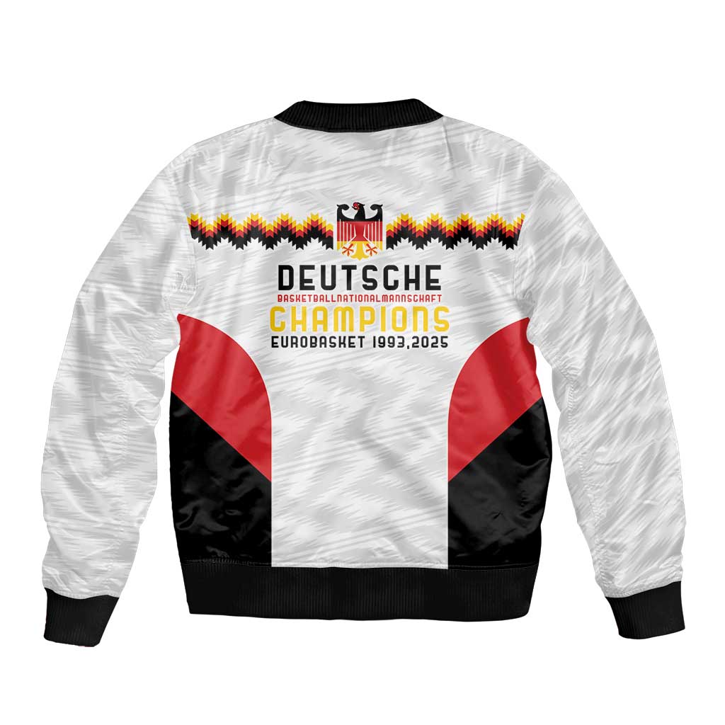 Germany Basketball History Champion Sleeve Zip Bomber Jacket Deutschland Black Red Gold Victory - Wonder Print Shop