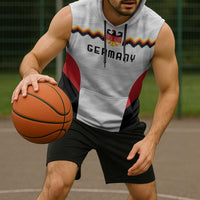 Germany Basketball History Champion Sleeveless Hoodie Deutschland Black Red Gold Victory - Wonder Print Shop