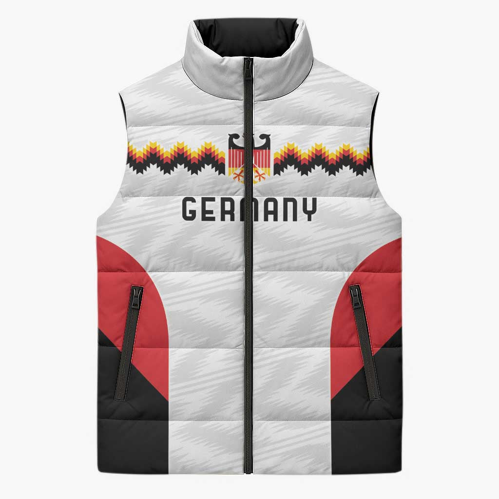 Germany Basketball History Champion Sleeveless Puffer Jacket Deutschland Black Red Gold Victory - Wonder Print Shop