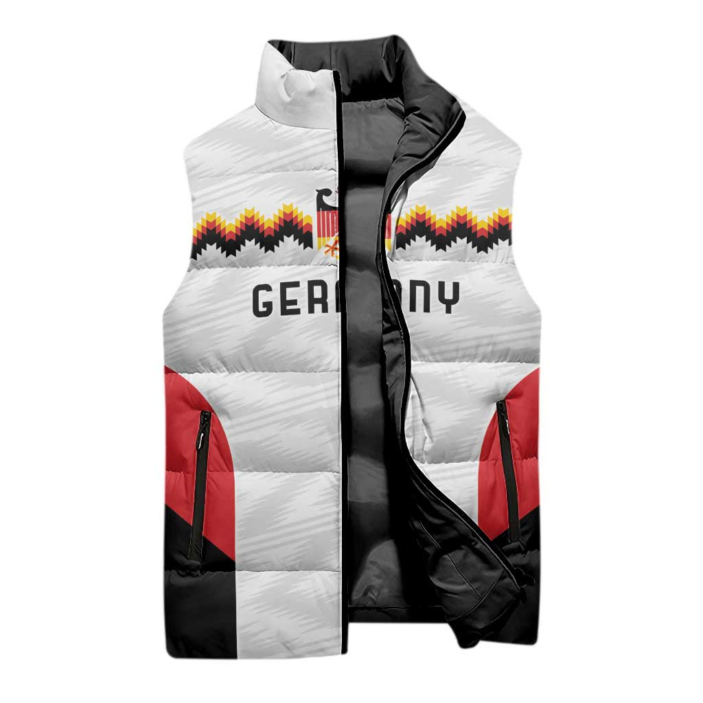 Germany Basketball History Champion Sleeveless Puffer Jacket Deutschland Black Red Gold Victory - Wonder Print Shop
