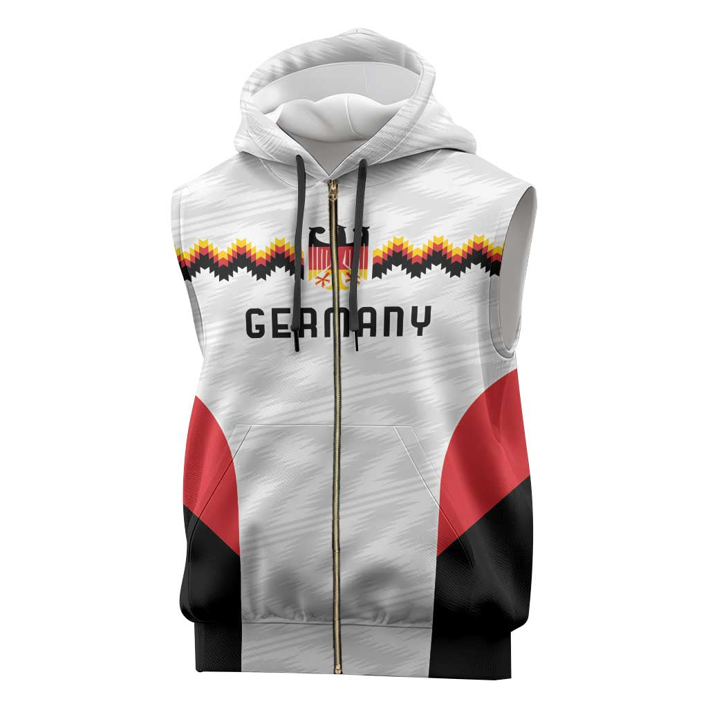 Germany Basketball History Champion Sleeveless Zip Hoodie Deutschland Black Red Gold Victory - Wonder Print Shop