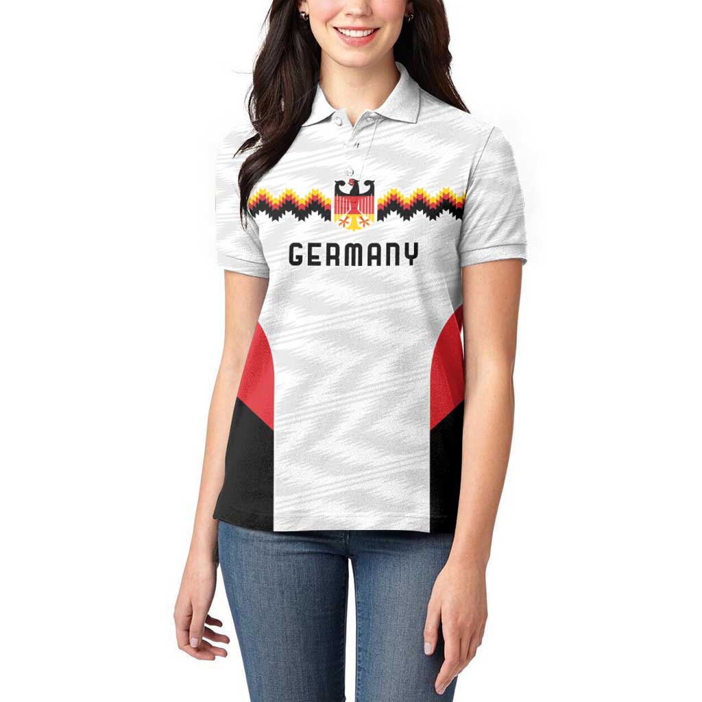 Germany Basketball History Champion Women Polo Shirt Deutschland Black Red Gold Victory - Wonder Print Shop