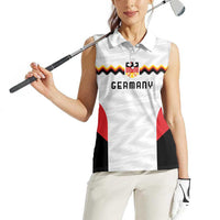 Germany Basketball History Champion Women Sleeveless Polo Shirt Deutschland Black Red Gold Victory - Wonder Print Shop