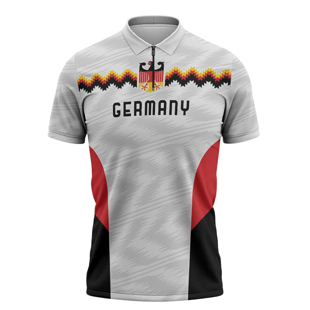Germany Basketball History Champion Zipper Polo Shirt Deutschland Black Red Gold Victory - Wonder Print Shop
