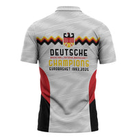 Germany Basketball History Champion Zipper Polo Shirt Deutschland Black Red Gold Victory - Wonder Print Shop