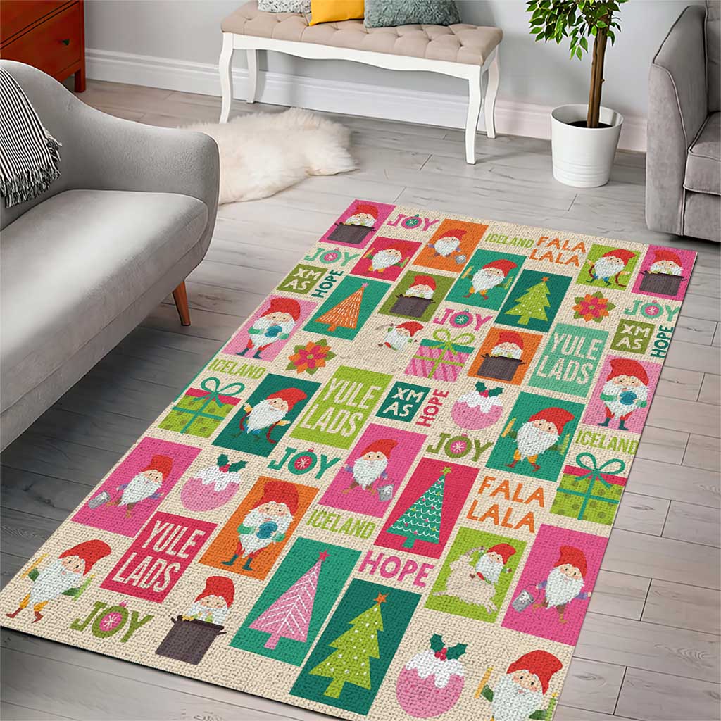 Cute Yule Lads Christmas Area Rug Icelandic Jolasveinar Hippie Style LT9 - Wonder Print Shop