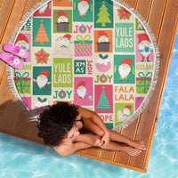 Cute Yule Lads Christmas Beach Blanket Icelandic Jolasveinar Hippie Style LT9 - Wonder Print Shop