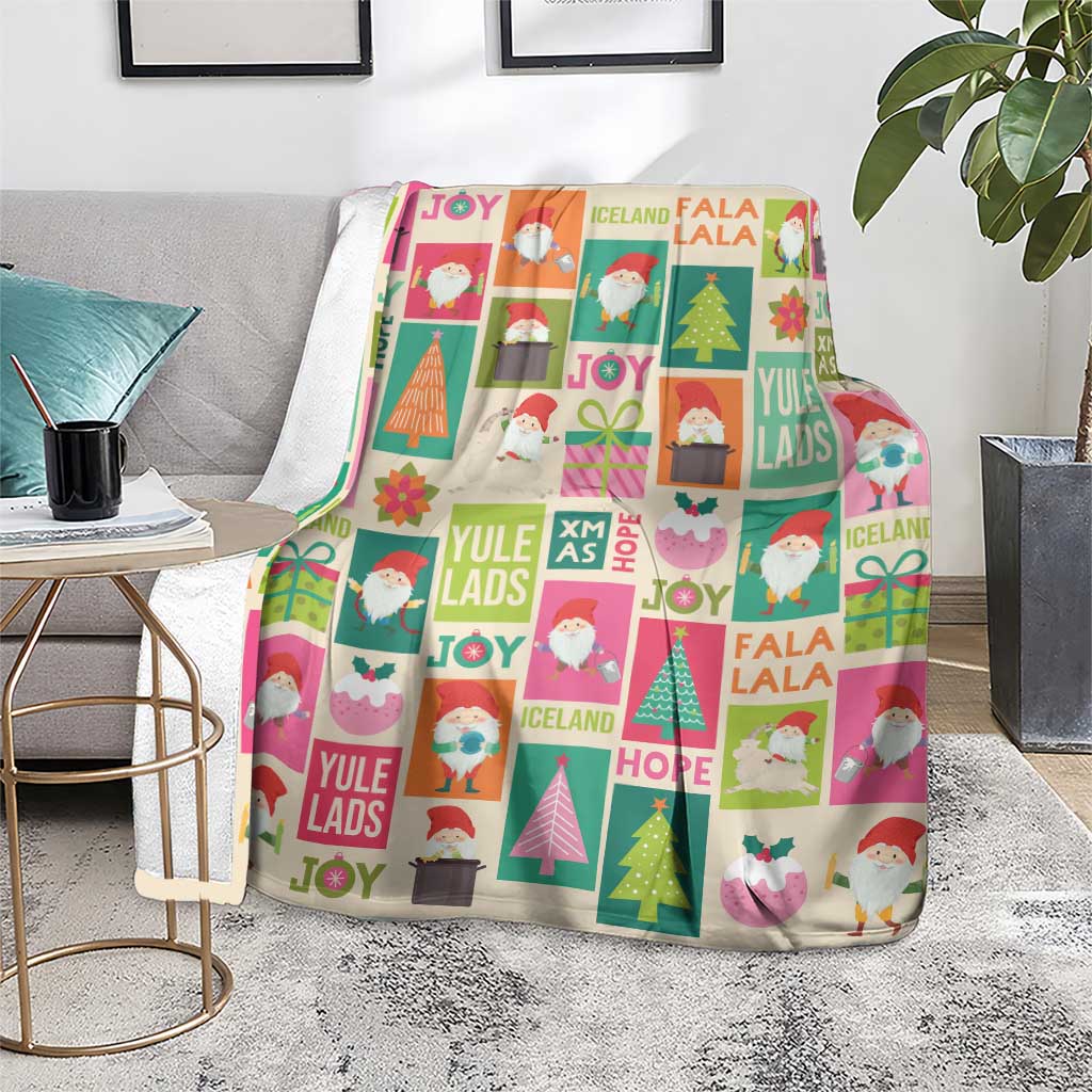 Cute Yule Lads Christmas Blanket Icelandic Jolasveinar Hippie Style