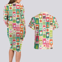 Cute Yule Lads Christmas Couples Matching Long Sleeve Bodycon Dress and Hawaiian Shirt Icelandic Jolasveinar Hippie Style LT9 - Wonder Print Shop