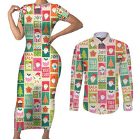 Cute Yule Lads Christmas Couples Matching Short Sleeve Bodycon Dress and Long Sleeve Button Shirt Icelandic Jolasveinar Hippie Style LT9 - Wonder Print Shop