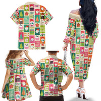 Cute Yule Lads Christmas Family Matching Off The Shoulder Long Sleeve Dress and Hawaiian Shirt Icelandic Jolasveinar Hippie Style - Wonder Print Shop