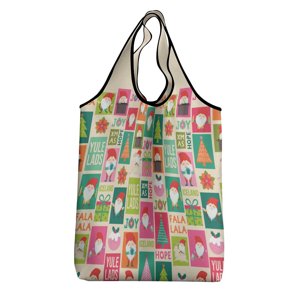 Cute Yule Lads Christmas Grocery Bag Icelandic Jolasveinar Hippie Style