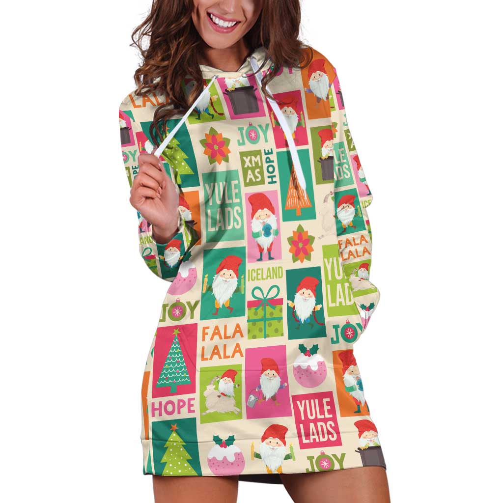 Cute Yule Lads Christmas Hoodie Dress Icelandic Jolasveinar Hippie Style - Wonder Print Shop
