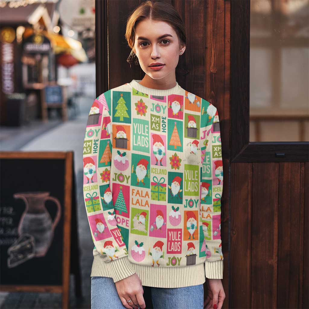 Cute Yule Lads Christmas Ugly Christmas Sweater Icelandic Jolasveinar Hippie Style - Wonder Print Shop