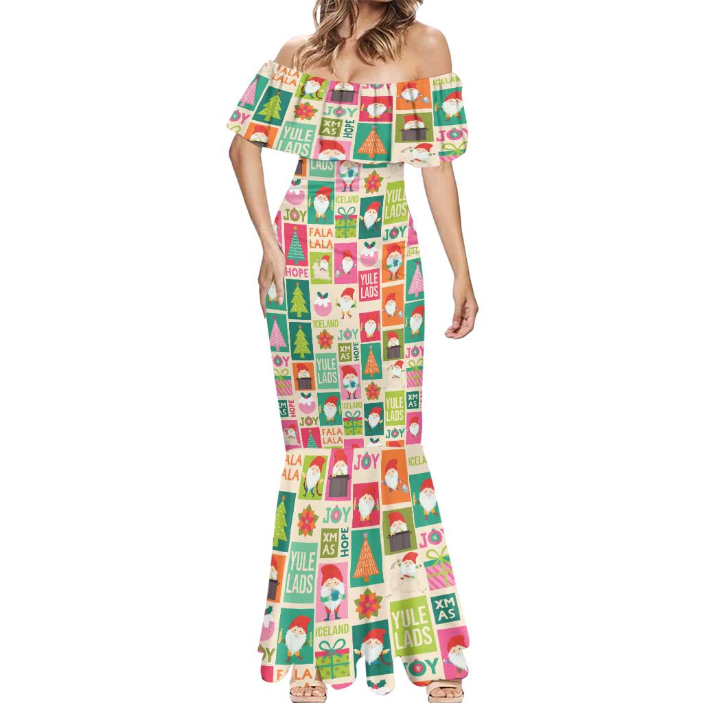 Cute Yule Lads Christmas Mermaid Dress Icelandic Jolasveinar Hippie Style - Wonder Print Shop