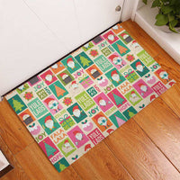 Cute Yule Lads Christmas Rubber Doormat Icelandic Jolasveinar Hippie Style - Wonder Print Shop