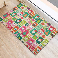 Cute Yule Lads Christmas Rubber Doormat Icelandic Jolasveinar Hippie Style - Wonder Print Shop