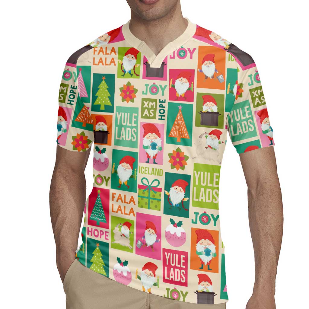Cute Yule Lads Christmas Rugby Jersey Icelandic Jolasveinar Hippie Style - Wonder Print Shop