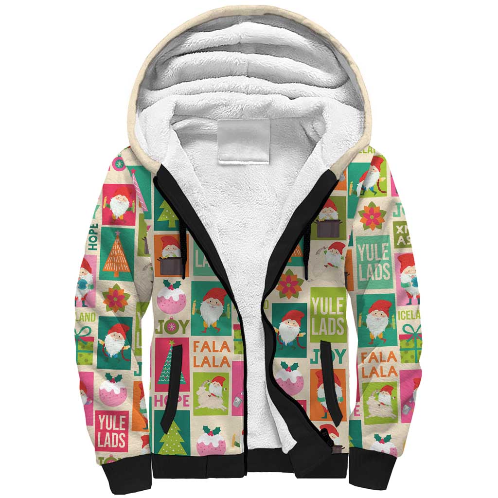 Cute Yule Lads Christmas Sherpa Hoodie Icelandic Jolasveinar Hippie Style - Wonder Print Shop