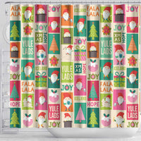 Cute Yule Lads Christmas Shower Curtain Icelandic Jolasveinar Hippie Style