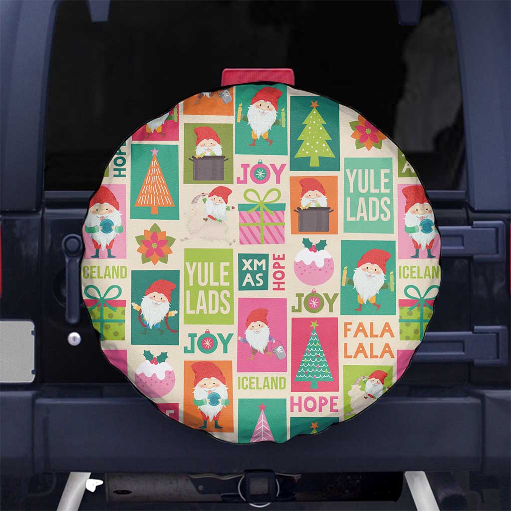Cute Yule Lads Christmas Spare Tire Cover Icelandic Jolasveinar Hippie Style - Wonder Print Shop