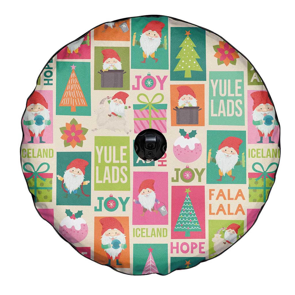 Cute Yule Lads Christmas Spare Tire Cover Icelandic Jolasveinar Hippie Style - Wonder Print Shop