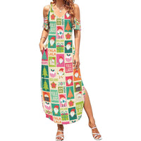 Cute Yule Lads Christmas Summer Maxi Dress Icelandic Jolasveinar Hippie Style - Wonder Print Shop